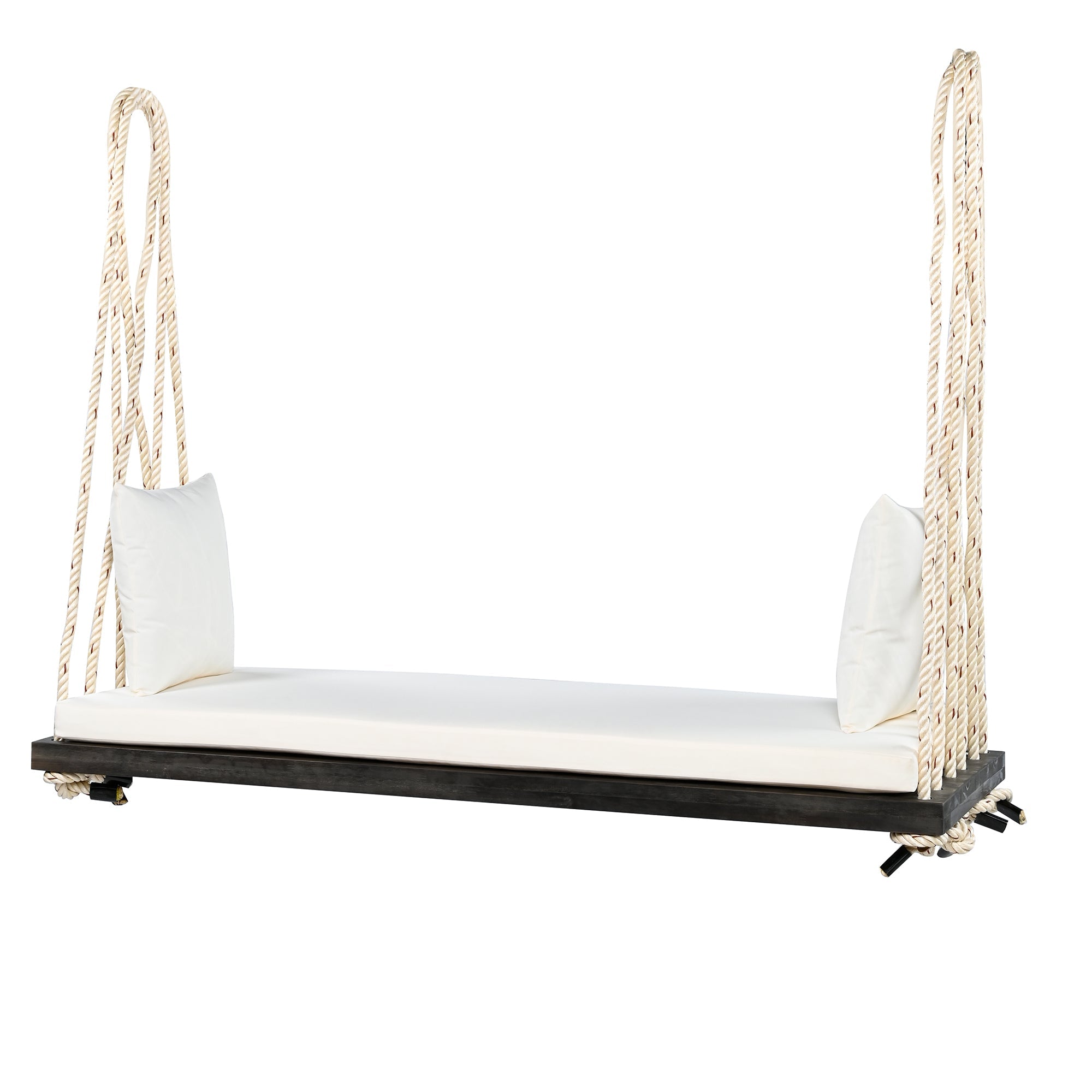 Patio Wooden Swing Chair, Hanging Porch Swing Bench with