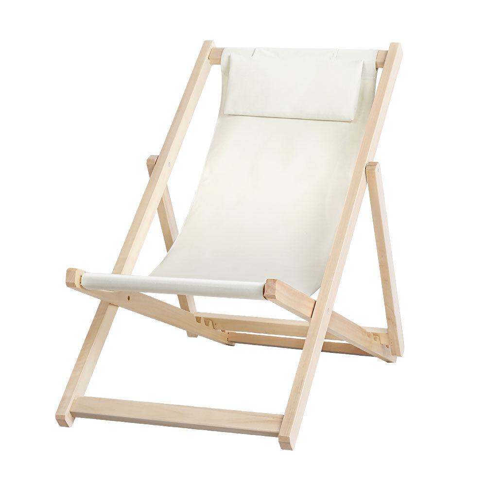 Gardeon Outdoor Chairs Sun Lounge Deck Beach Chair Folding Wooden