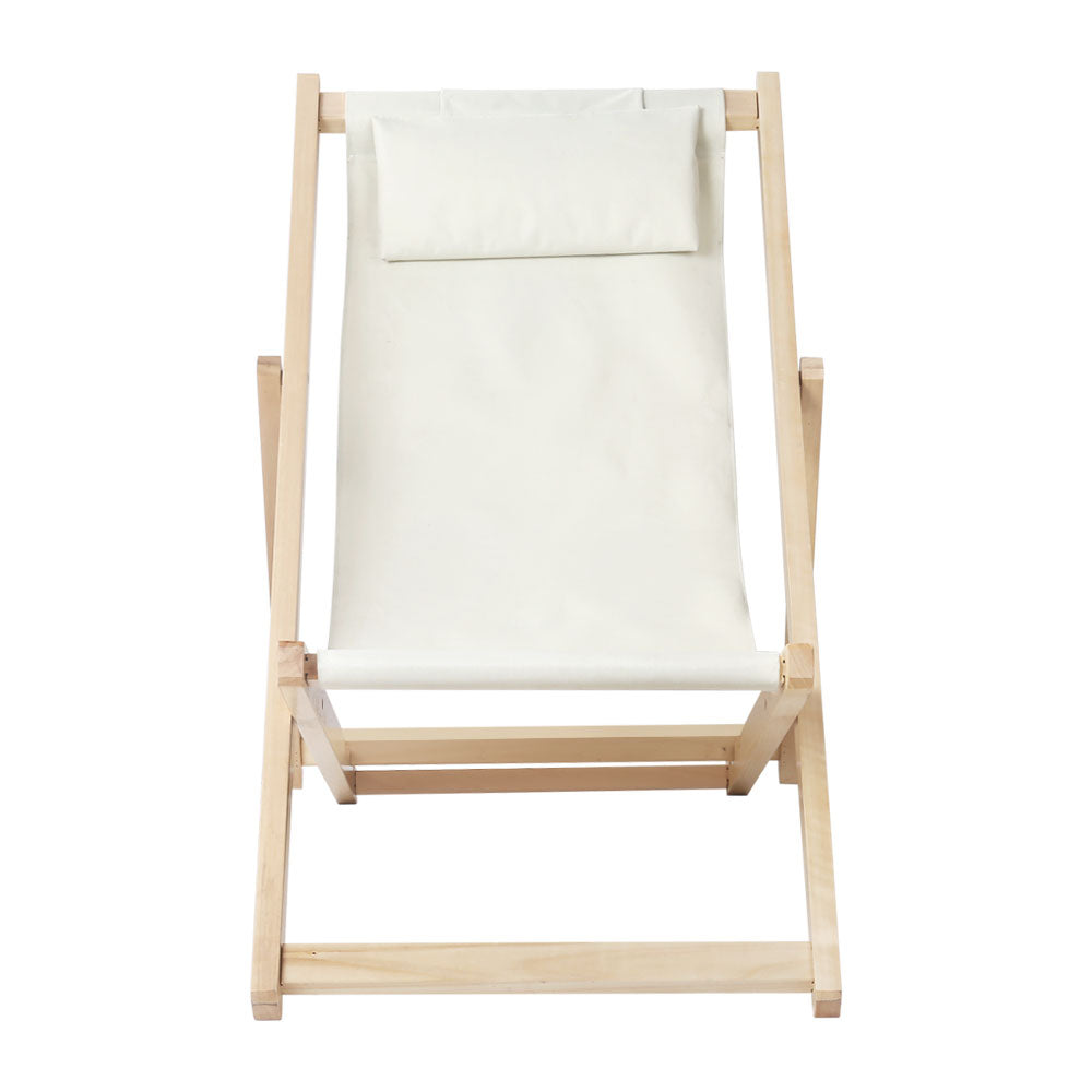 Gardeon Outdoor Chairs Sun Lounge Deck Beach Chair Folding Wooden