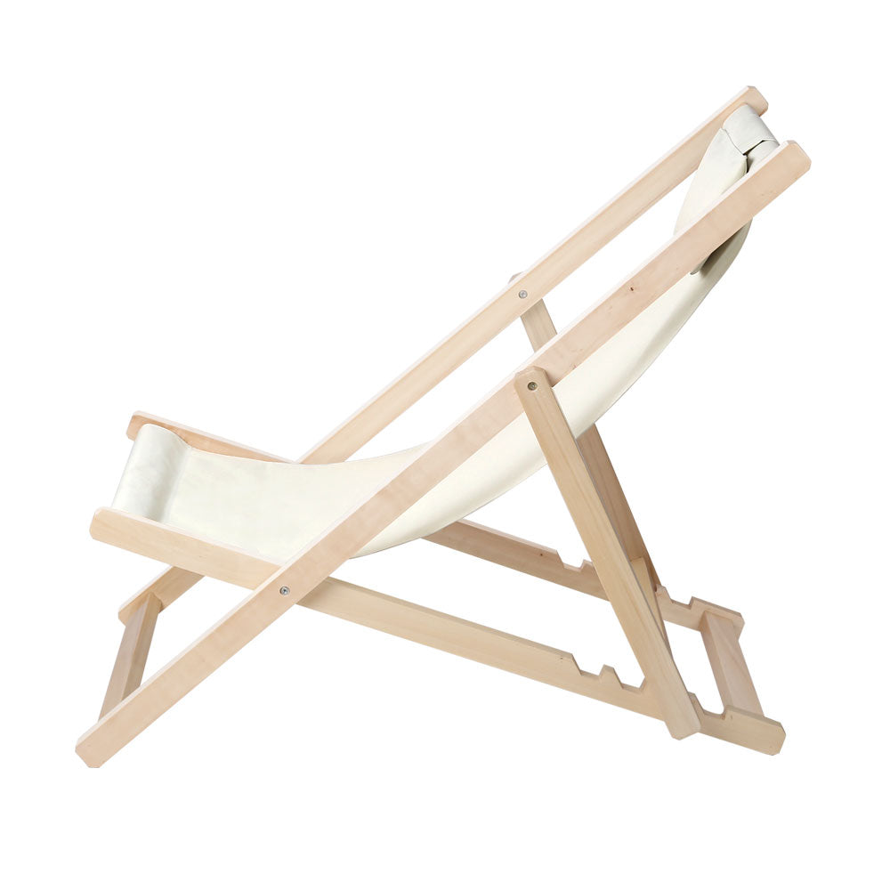 Gardeon Outdoor Chairs Sun Lounge Deck Beach Chair Folding Wooden