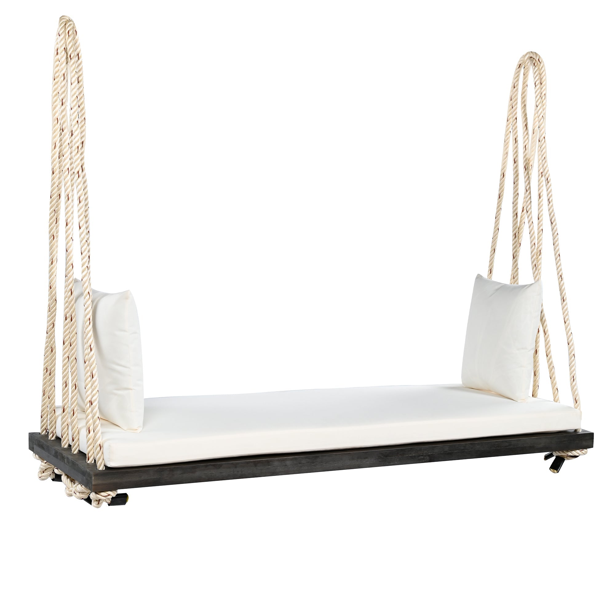 Patio Wooden Swing Chair, Hanging Porch Swing Bench with